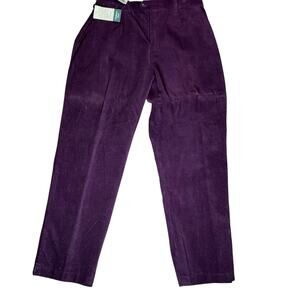New Northern Reflection Corduroy Pants Womens Size 16 Burgundy Ankle Relaxed Fit